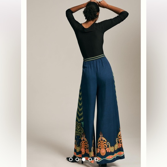 NWT Farm Rio X Anthro Blue Motif Pants - Picture 5 of 7